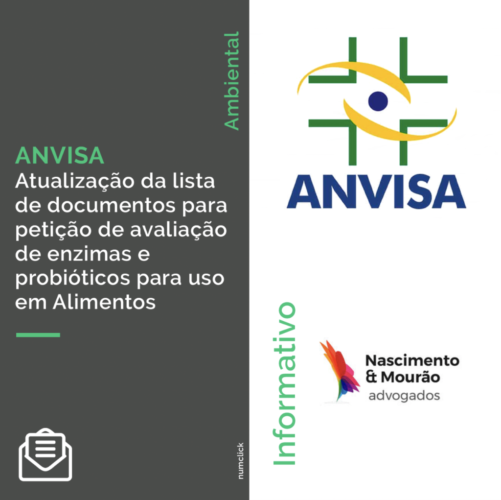 ANVISA | Atualização da lista de documentos para petição de avaliação de enzimas e probióticos para uso em Alimentos