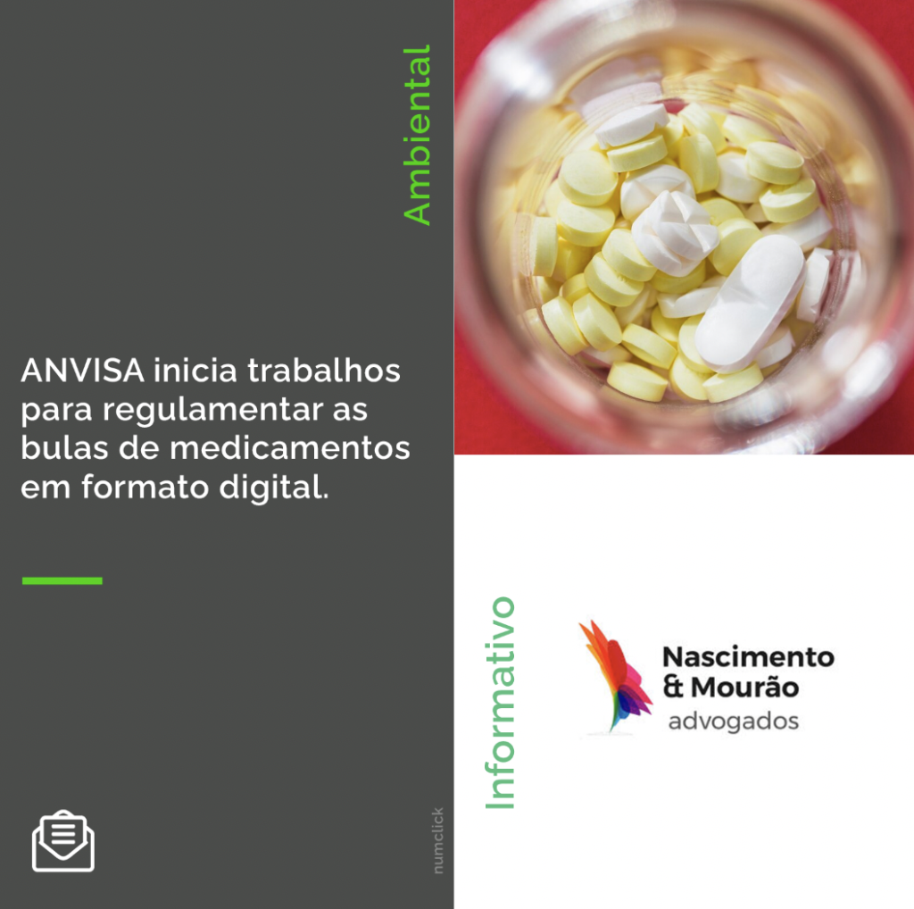 ANVISA inicia trabalhos para regulamentar as bulas de medicamentos em formato digital.
