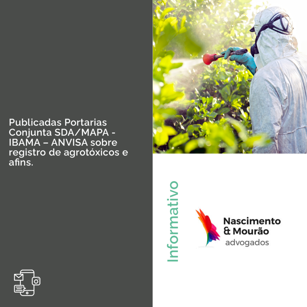 Publicadas Portarias Conjunta SDA/MAPA - IBAMA – ANVISA sobre registro de agrotóxicos e afins