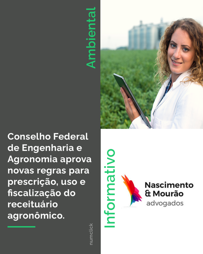 Conselho Federal de Engenharia e Agronomia aprova novas regras para prescrição,  uso e fiscalização do receituário agronômico.